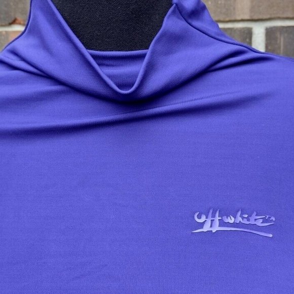 Off-White Virgil Abloh Purple Twist Mock Neck Dress Second Skin 14 US 48 IT NWT - Picture 10 of 16